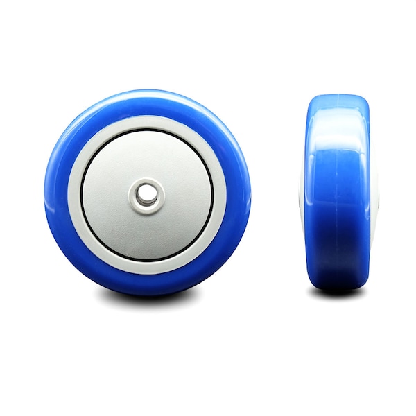 Service Caster SCC - 4" Blue Poly on Polyolefin Wheel Only - 3/8" Bore - 350 lbs Capacity SCC-PPUB414-BLUE - main